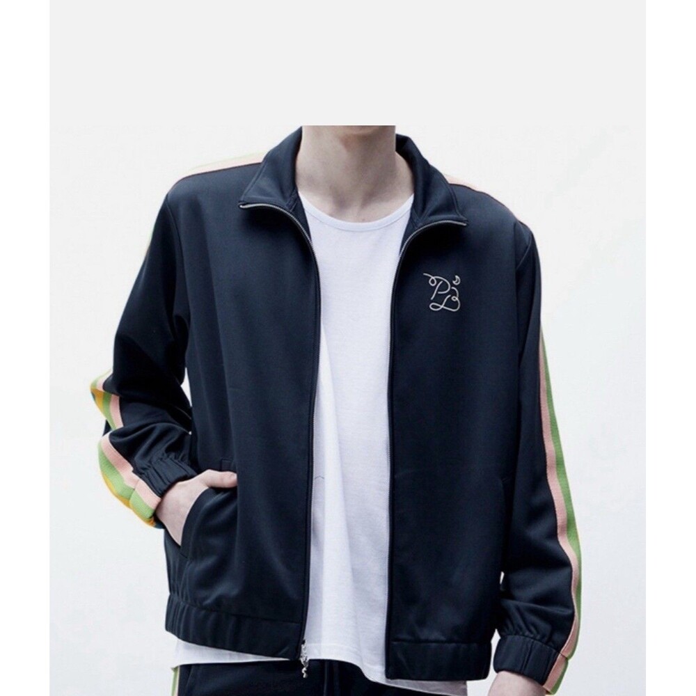 Playboy by PacSun Track jacket Sz XL Rainbow Stripe Sleeve Zip up Logo Bunny Zip